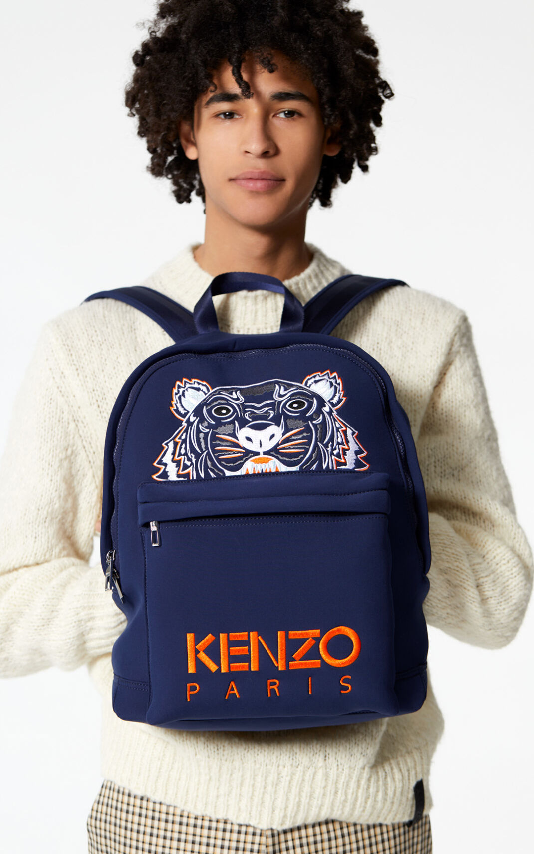 Mochila Kenzo Large Neoprene Tiger Hombre Azul Marino Azules MKF572361